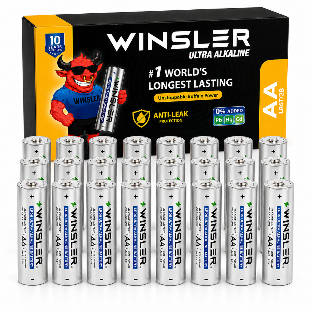 Pin WINSLER AA/AAA 20 viên Alkaline 1.5V, sức mạnh vượt trội, tuổi thọ dài lâu, Pin không sạc lại
