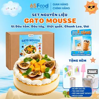 Set Nguyên Liệu Làm Bánh Gato Mousse Vị Dâu Tằm, Dâu Tây, Việt Quất, Chanh Leo, Vải kèm hộp - 6SFOOD