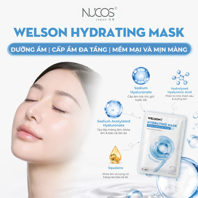 [ GIFT ] Mặt Nạ Dưỡng Ẩm Da WELSON Hydrating Mask 9 Peptides - Triple Hyaluronic Acid 1 miếng x 25ml