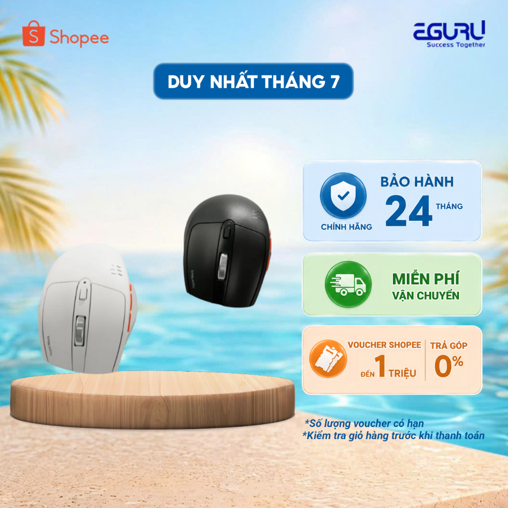 Chuột không dây HyperWork Silentium MS01 Trắng/Đen | Bảo hành Chính Hãng - Silent Switch