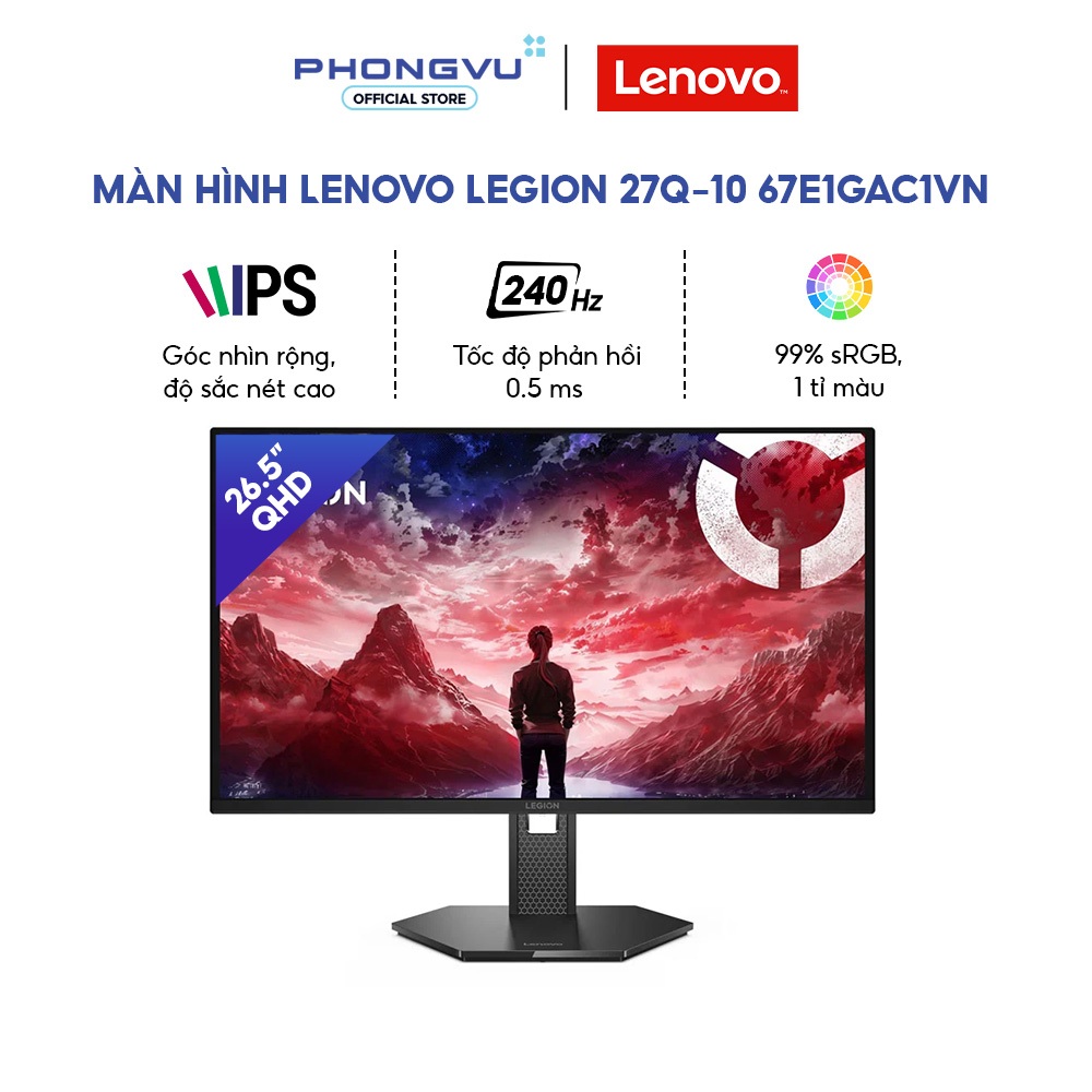 Màn Hình Lenovo Legion 27Q-10 OLED 67E1GAC1VN 26.5 Inch - 2K OLED - 240Hz - 0.03ms - FreeSync Premiu