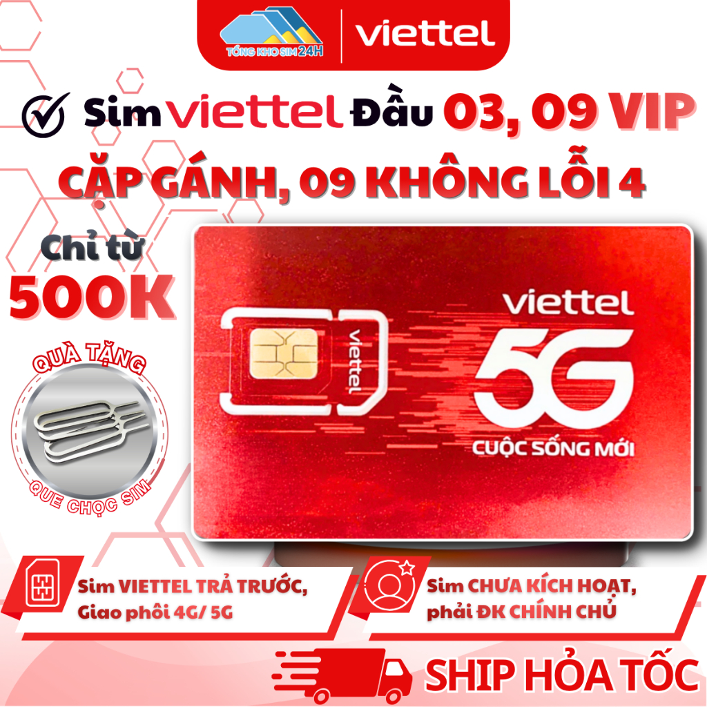 Sim Viettel Số VIP 098, 097, 096 Của Kho Dạng Cặp Gánh, Không Lỗi 4 Từ 500k [Phải ĐKCC mới dùng được