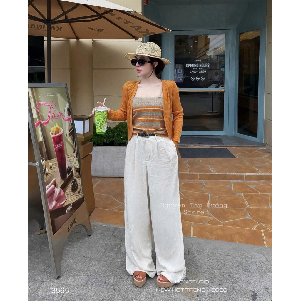 🦁LION STUDIO❤️ set áo cdg kẻ cam 3565 QCCC, Trung Quốc