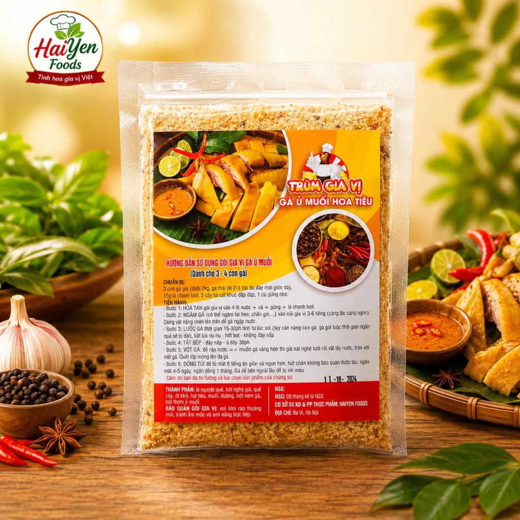 Gia vị ủ muối, ủ muối thảo mộc, gia vị gà ủ muối hoa tiêu set ủ 3 con gà- gói 300 g