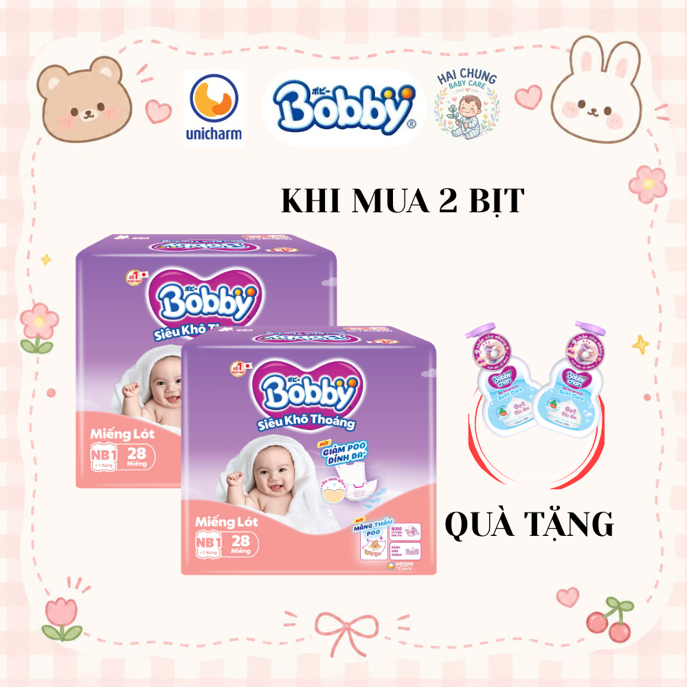 {Tặng 2 Bọt tắm} Miếng lót NB Bobby Size NB1,NB2