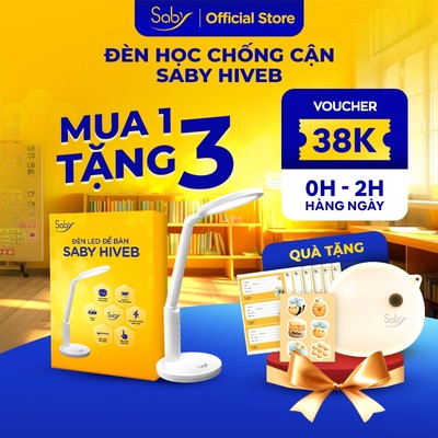 Đèn học Pomodoro chống cận,đèn led để bàn Saby HiveE tích điện ánh sáng không nhấp nháy,bảo vệ mắt BH 12 tháng