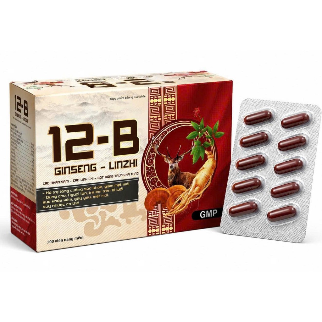 BỒI BỒ CƠ THỂ  12B ginseng  bồi bổ cơ thể, hỗ trợ người suy nhược cơ thể ni