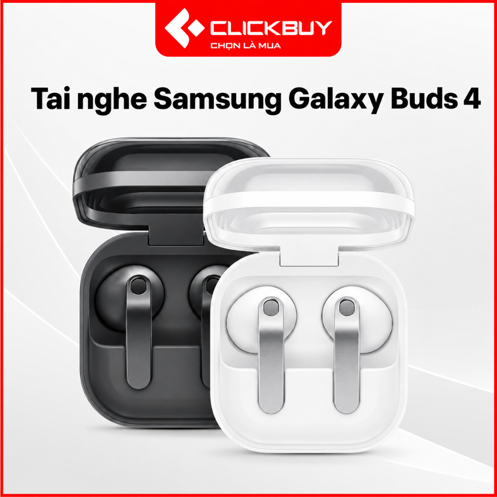 Tai Nghe Bluetooth Samsung Galaxy Buds 4 ANC Âm Thanh 24-bit/96kHz Sạc Không Dây Chính Hãng