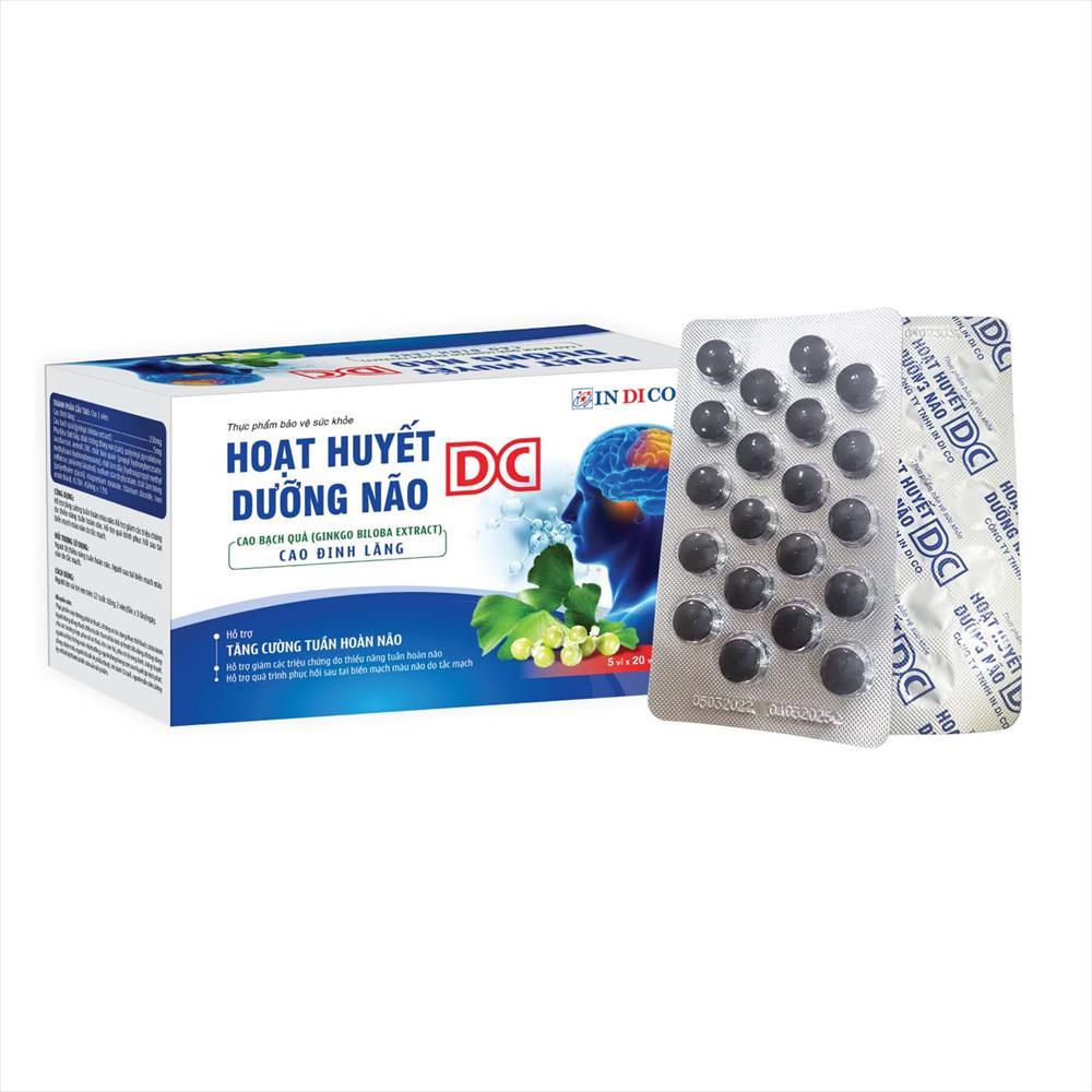 Hoạt huyết dưỡng não DC Nasaki hộp 100 viên bao film - Giảm đau đầu chóng mặt mất ngủ kém tập trung