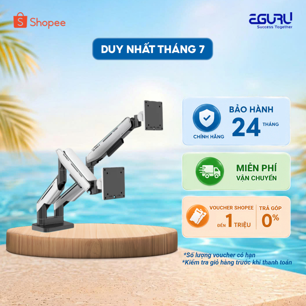 GIÁ ĐỠ MÀN HÌNH / ARM LCD HUMAN MOTION T9 PRO II DUAL - GREY / WHITE - HÀNG CHÍNH HÃNG - CÓ BẢO HÀNH
