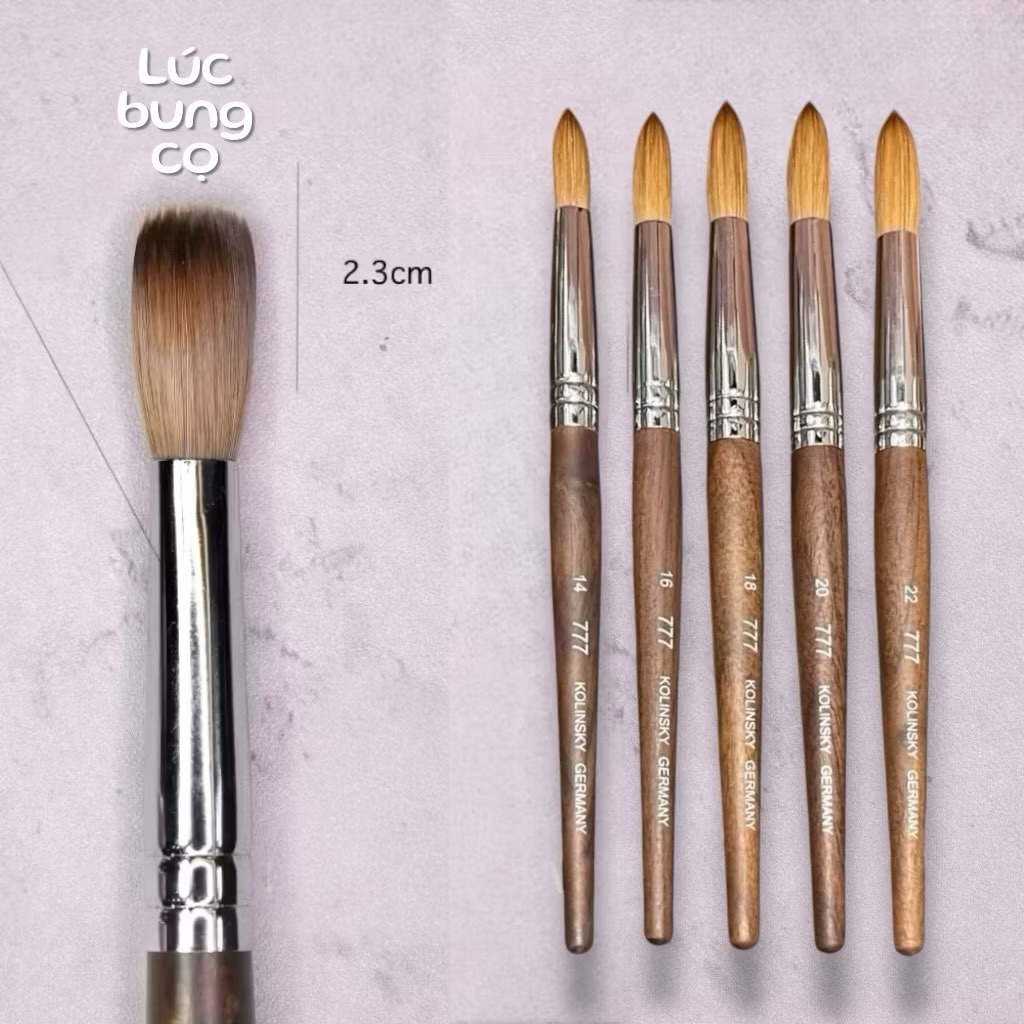 Cọ Đắp Bột 777 Lông Chồn Chính hãng KOLINSKY GERMANY S14,16,18,20,22 - phụ kiện nail Mr Nail by Hoàn