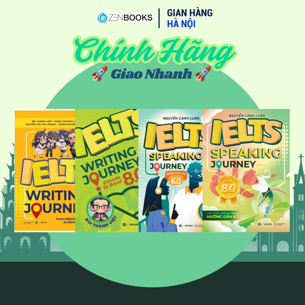 Sách - Trọn Bộ IELTS JOURNEY Writing & Speaking: Lộ Trình Học IELTS Từ Cơ Bản Đến 8.0 - Zenbooks