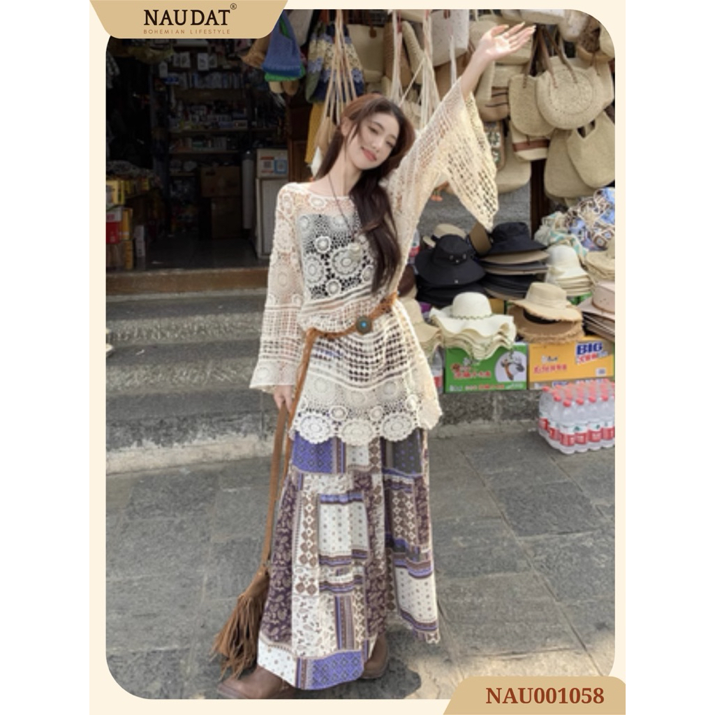 áo lưới boho đi biển