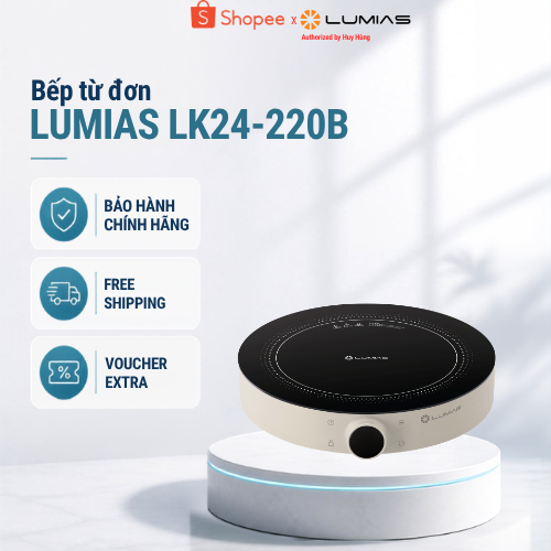 Bếp từ đơn Lumias LK24-220B/LK24-220E - 9 mức nhiệt, điều khiển cảm ứng, núm xoay cơ - Công suất 200
