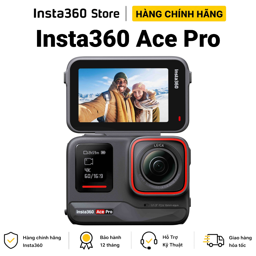 Insta360 Ace Pro Standard Bundle - Camera Hành Động 8K/24fps, Chụp 48MP, Màn Hình 2.4 Inch