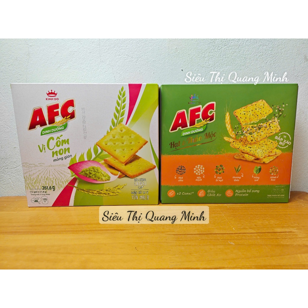 Hộp Bánh AFC Dinh Dưỡng Cốm Non, Hạt Và Thảo Mộc 261.6g