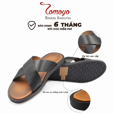 SIÊU SALE 8.8-Dép Nam Thủ Công Da Bò Cao Cấp TOMOYO TMD80401