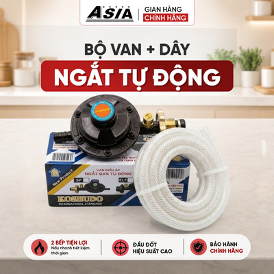 Bộ Van Ngắt Tự Động + Dây Bếp Gas An Toàn - Hàng Chính Hãng Bảo Hành 12 Tháng