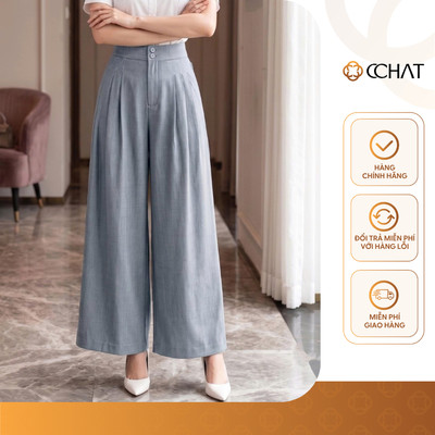 Quần Ống Rộng 𝐂𝐂𝐇𝐀𝐓 Dáng Suông 3 Ly Calista Chất Liệu Tuytsi Cao Cấp 16QDS2041ST