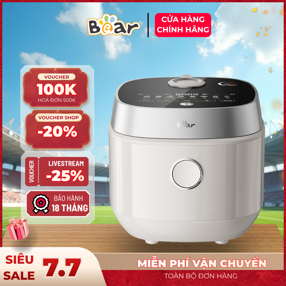 Nồi Cơm Điện Bear 1.5L  RC-4H40Y  Công Suất 800W Lớp Phủ Ceramic Pro 9H Cao Cấp Hàng Chính Hãng