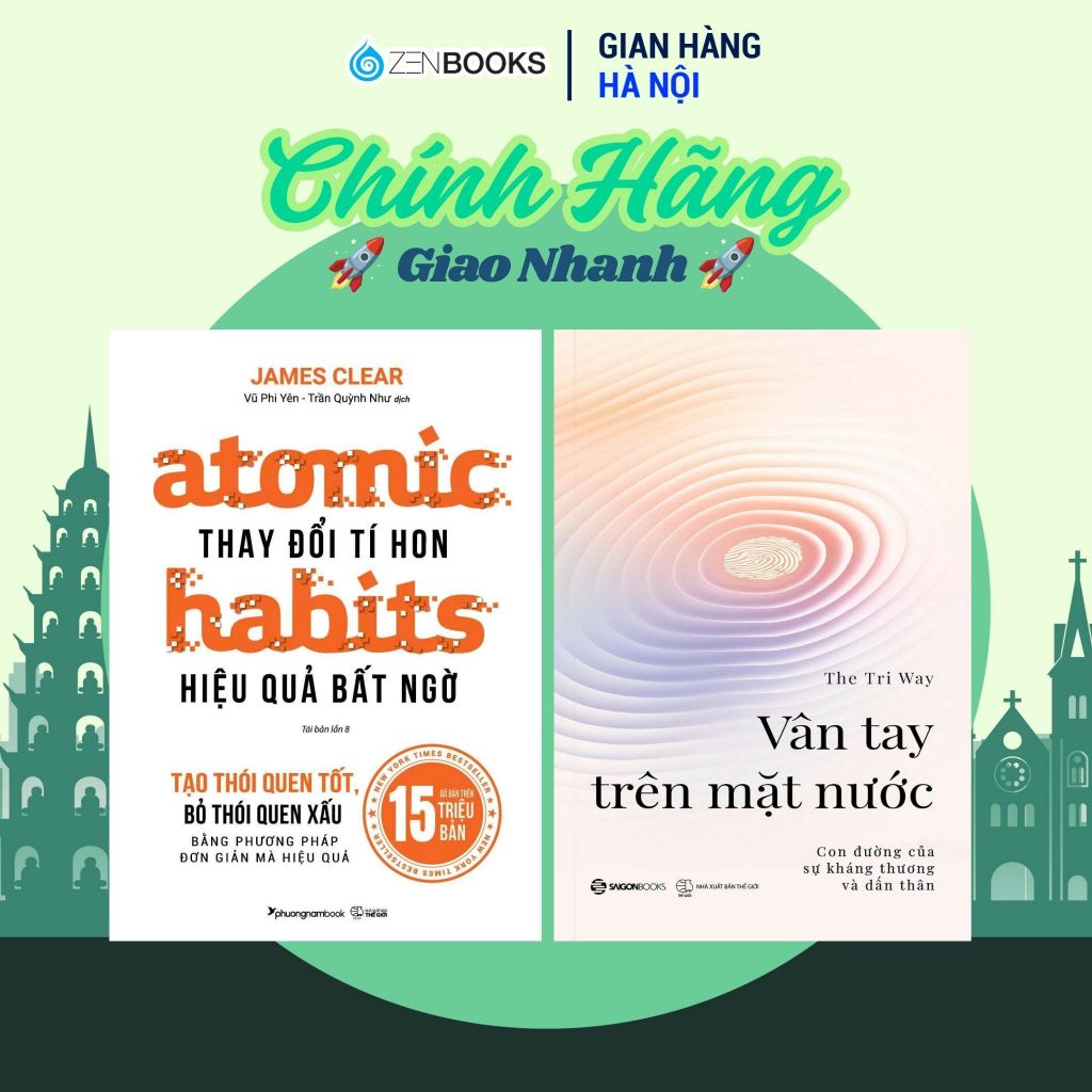 Sách - Combo/Lẻ – Atomic Habit và Vân Tay Trên Mặt Nước - Xây Dựng Kỉ Luật - Kiến Tạo Bản Lĩnh