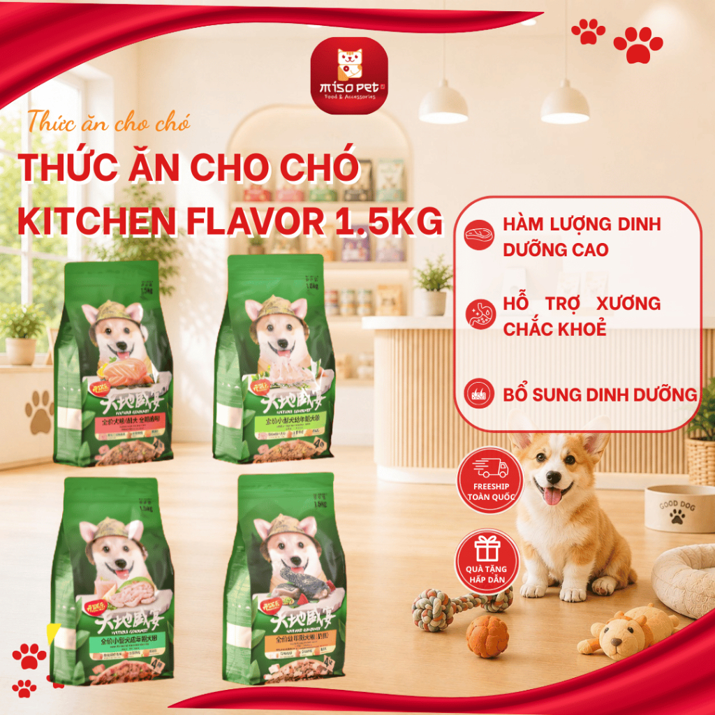 Thức ăn chó Kitchen Flavor gói 1.5kg