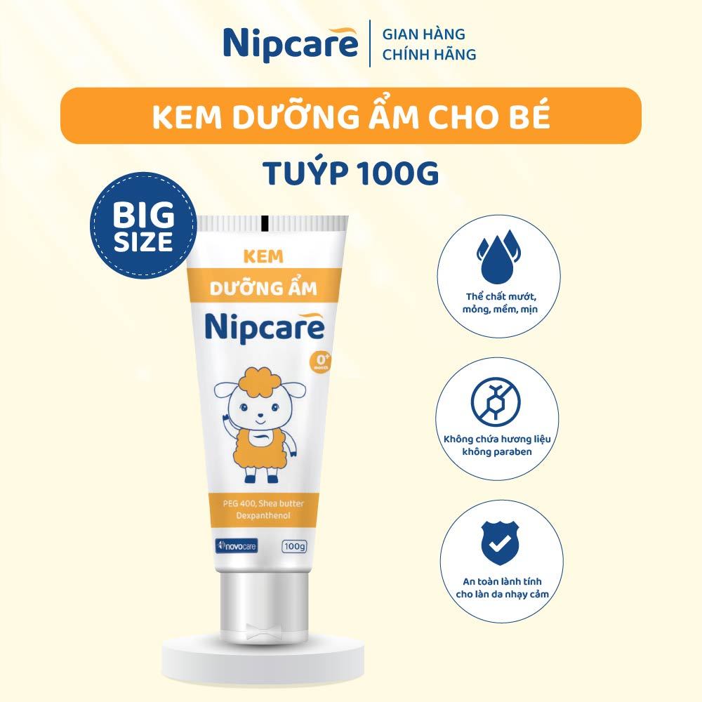 Kem dưỡng ẩm cho bé Nipcare Novocare size lớn 100g - dưỡng ẩm, bảo vệ da, làm mềm và dịu da cho bé