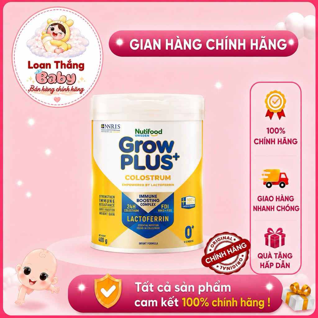 Sữa bột Nutifood Sweden GrowPLUS+ Colostrum Lactoferrin 800g