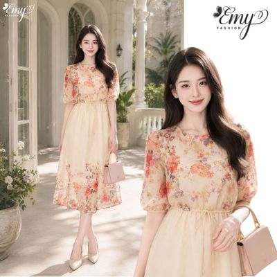 Đầm Thiết Kế EMY Thời Trang Cao Cấp EM9568 Voan Ánh Kim Sang Chảnh Đi Tiệc