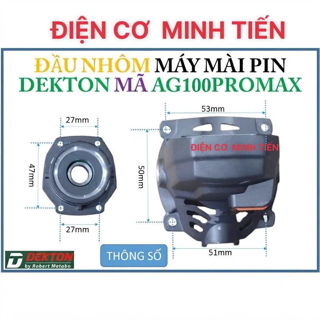 DEKTON 100PROMAX - BỘ ĐẦU NHÔM MÁY MÀI PIN DEKTON M21-AG100PROMAX, 100.