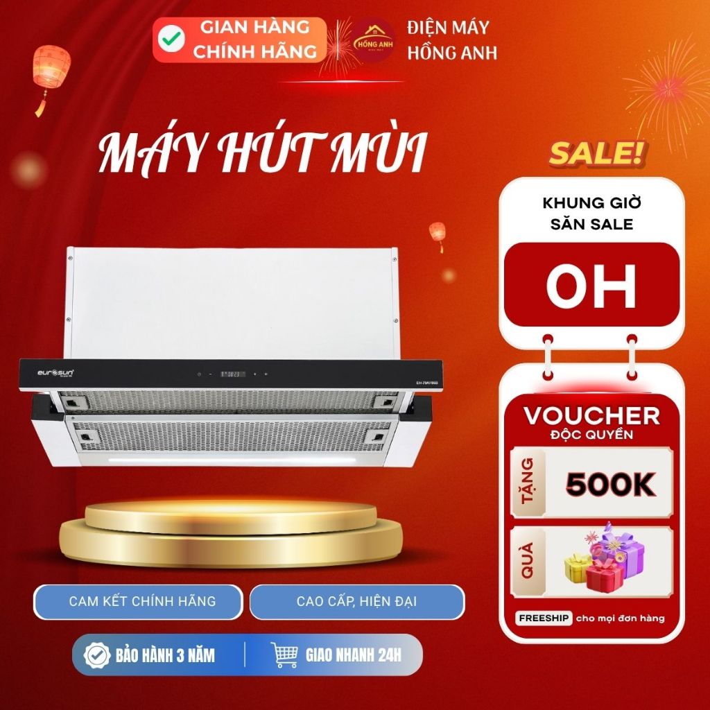 Máy hút mùi âm tủ Eurosun EH 70AF86B, công suất 950m3h, thân sơn tĩnh điện cao cấp, 70cm, hiện đại