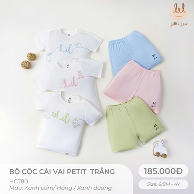 BỘ CỘC CÀI VAI VÀI SỢI TRE LIL LITTLE LOVE [ SIÊU MỀM, MÁT, MỊN CO DÃN VÀ THẤM HÚT TỐT] SZ CHO BÉ TỪ 6/9- 4Y (HCT80)