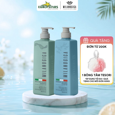 Dầu Gội/ Dầu Xả hương nước hoa Milanogica 725ml Phục hồi hư tổn, Giảm gàu sạch ngứa da đầu sạch bã nhờn