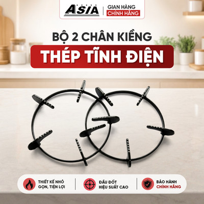 Bộ 2 Chân Kiềng M8 bếp gas Asia thép sơn tĩnh điện Độ Dày 5 Ly Bảo Hành 12 Tháng