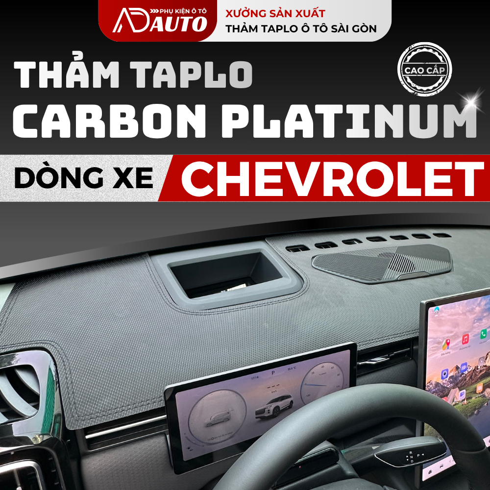 Thảm Taplo Da Carbon Platinum CHEVROLET CAPTIVA, CRUZE, ORLANDO, SPARK, COLORADO, TRAILBLAZER, TRAX,