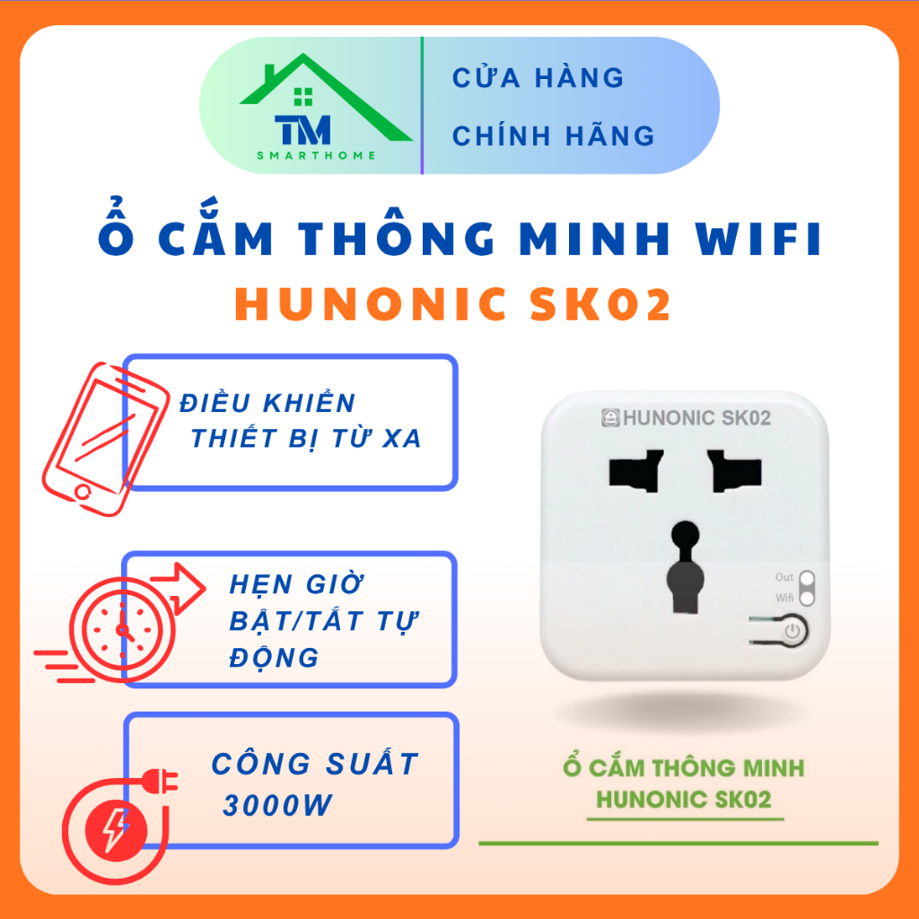 Ổ cắm thông minh wifi Hunonic SK02