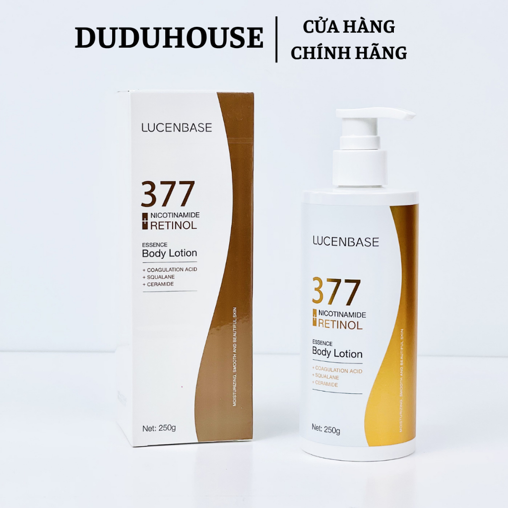 Dưỡng Thể Lucenbase 377 Niacinamide+Retinol Essence Body Lotion Dưỡng Sáng Da 250g
