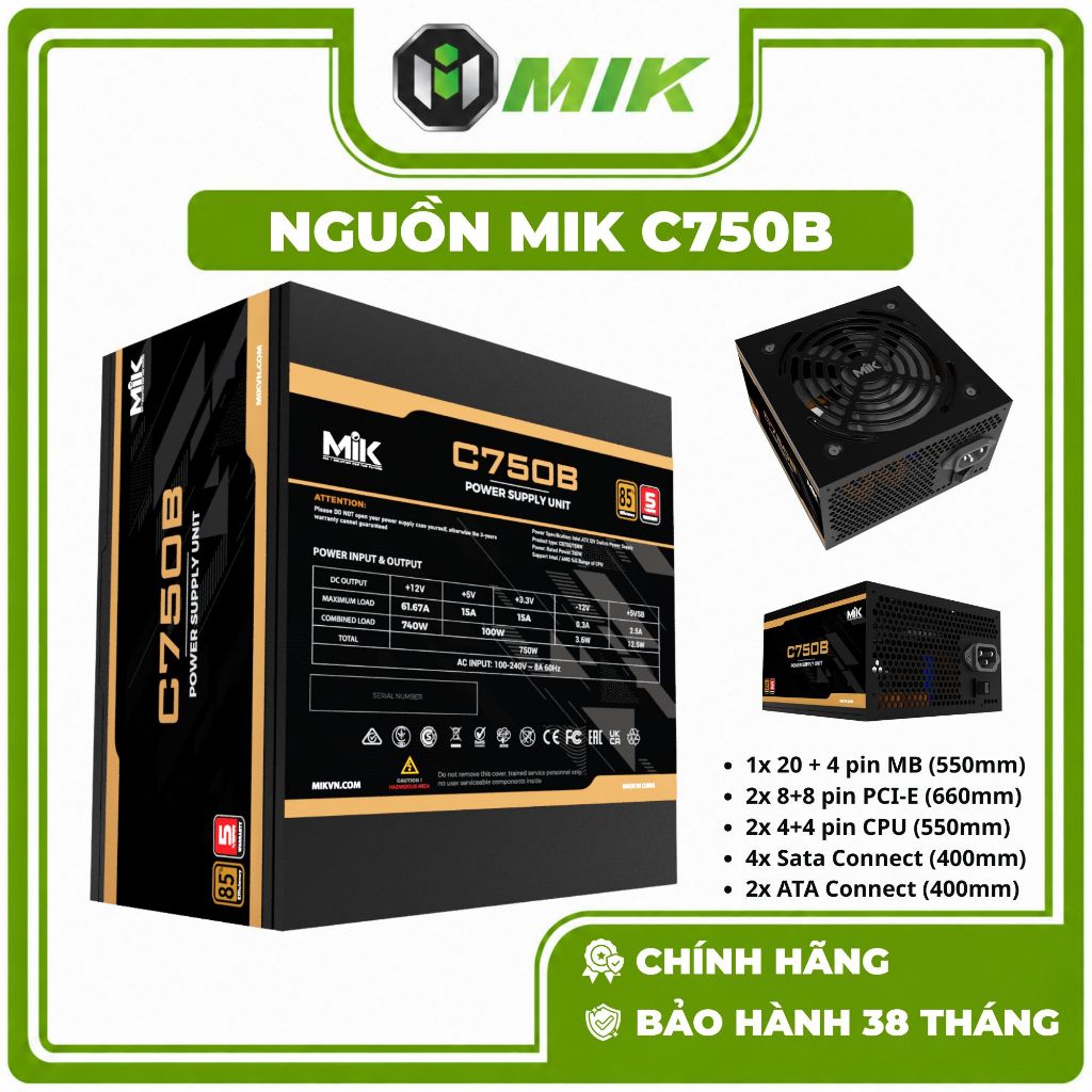 NGUỒN MÁY TÍNH MIK SERIES CB C550B - C650B - C750B SERIES