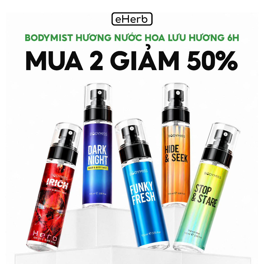 [MUA 2 GIẢM 50%] Bodymist unisex - xịt khử mùi hương nước hoa, thơm 6 tiếng BODYMISS 105ml