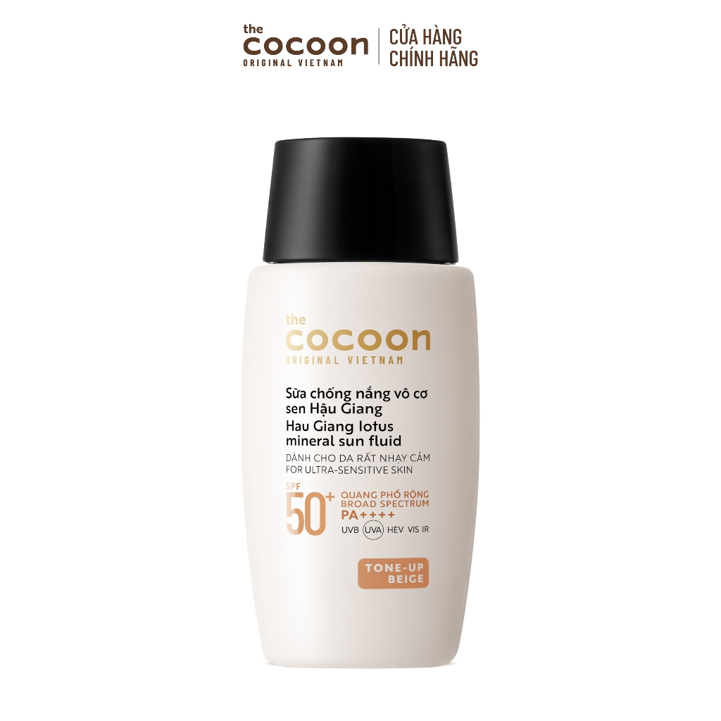 Sữa Chống Nắng Vô Cơ Sen Hậu Giang - Tone up Beige Cocoon 50ml | BigBuy360 - bigbuy360.vn