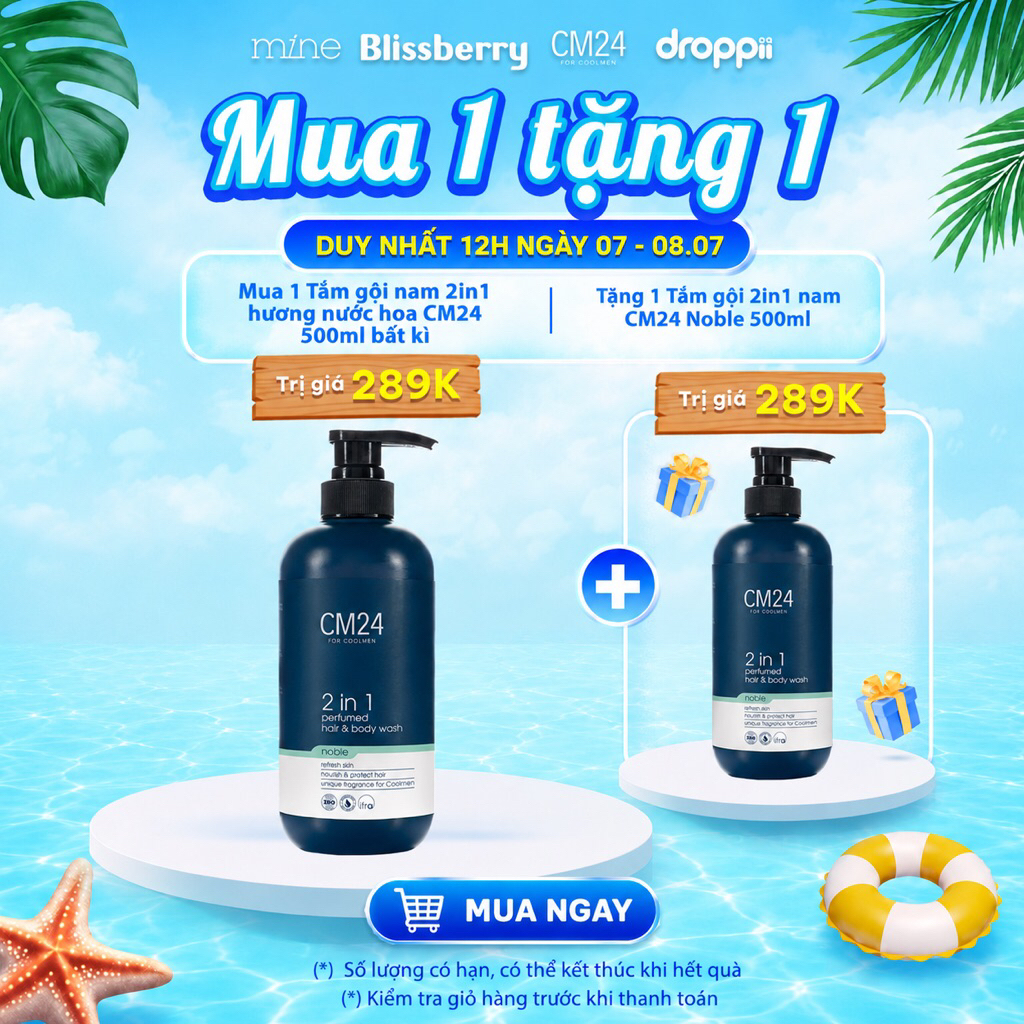 Tắm gội nam 2in1 hương nước hoa CM24 500ml