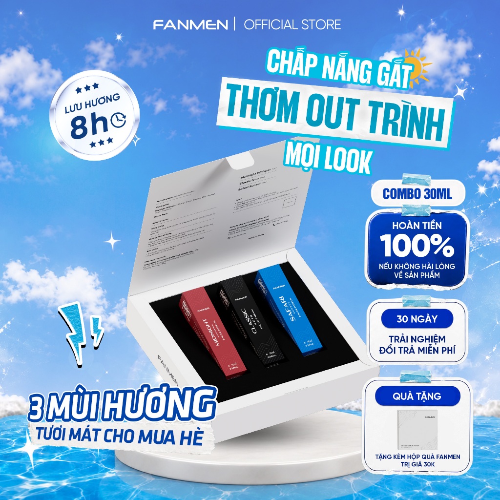 Nước hoa nam Fanmen hương thơm nam tính quyến rũ lưu hương dài lâu Bộ sưu tập nước hoa Fanmen chính 