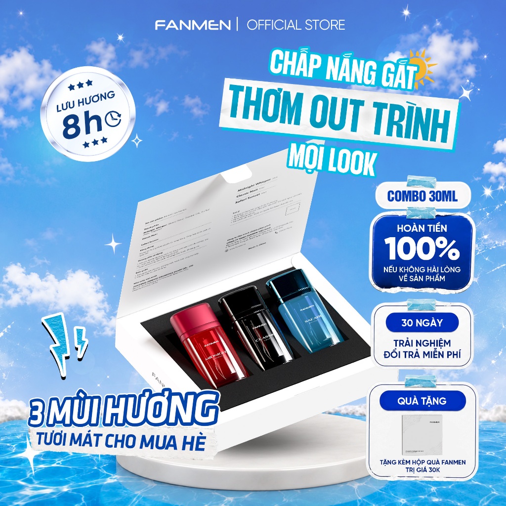 Nước hoa nam Fanmen hương thơm nam tính quyến rũ lưu hương dài lâu Bộ sưu tập nước hoa Fanmen chính 