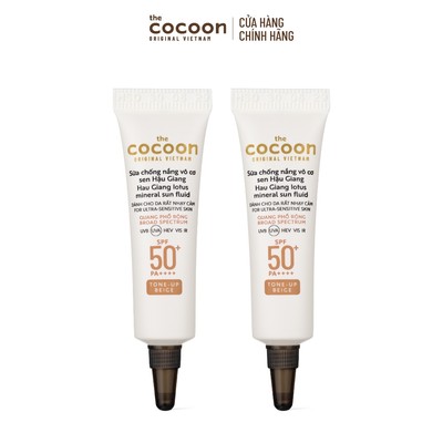 HÀNG TẶNG KHÔNG BÁN - Combo 2 Trial size - Sữa Chống Nắng Vô Cơ Sen Hậu Giang - Tone up Beige Cocoon 5ml