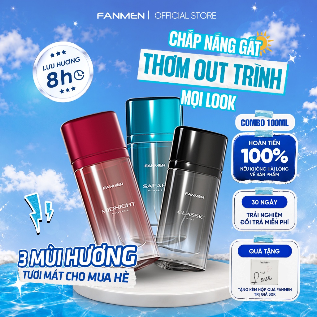 Nước hoa nam Fanmen hương thơm nam tính quyến rũ lưu hương dài lâu Bộ sưu tập nước hoa Fanmen chính 