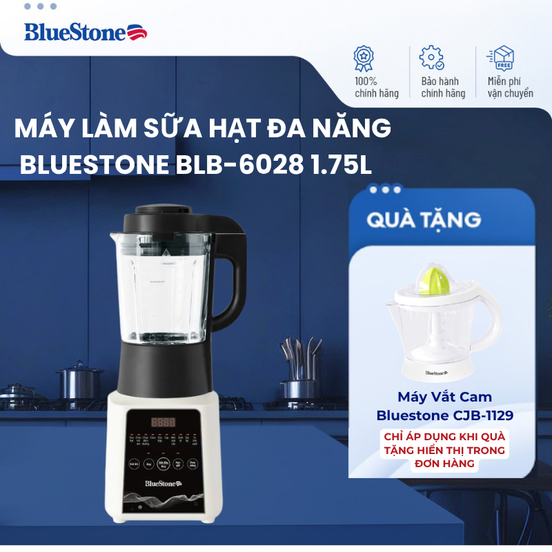 Máy Làm Sữa Hạt BlueStone BLB-6028 1.75L- 1000W Xay,900W Nấu | 11 Chế Độ Tự Làm Sạch | BH 24 tháng