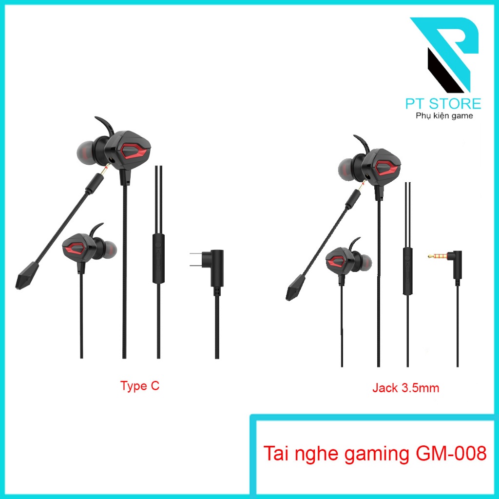 Tai nghe Gaming GM008 - Âm thành vòm chuyên game FPS - Có mic rời tiện lợi - Thiết kế công thái học 