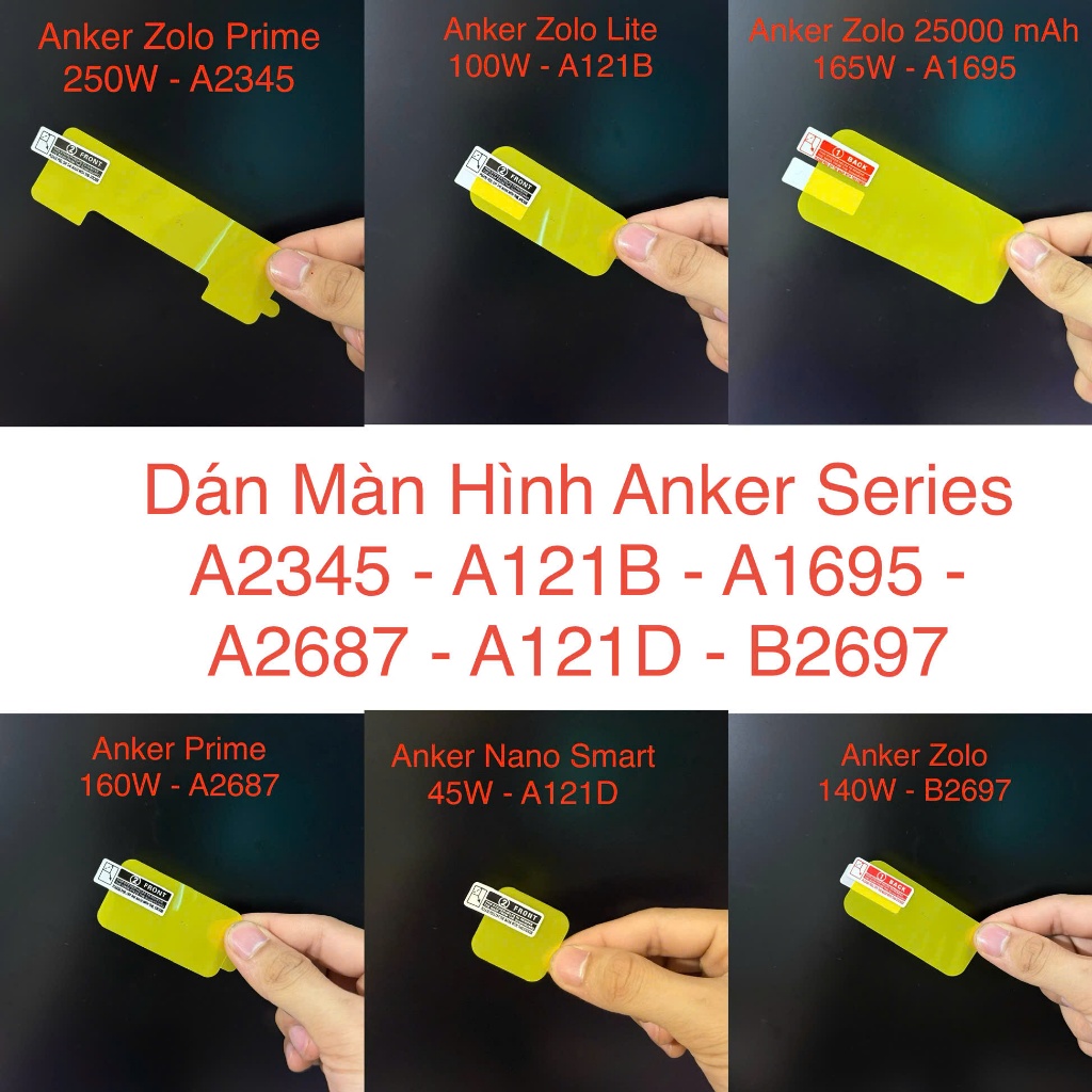 Dán Màn Bộ Sạc Anker Prime 250W 160W / Zolo 165W 140W 100W / Nano Smart 45W - A2678 B2697 A1695 A234