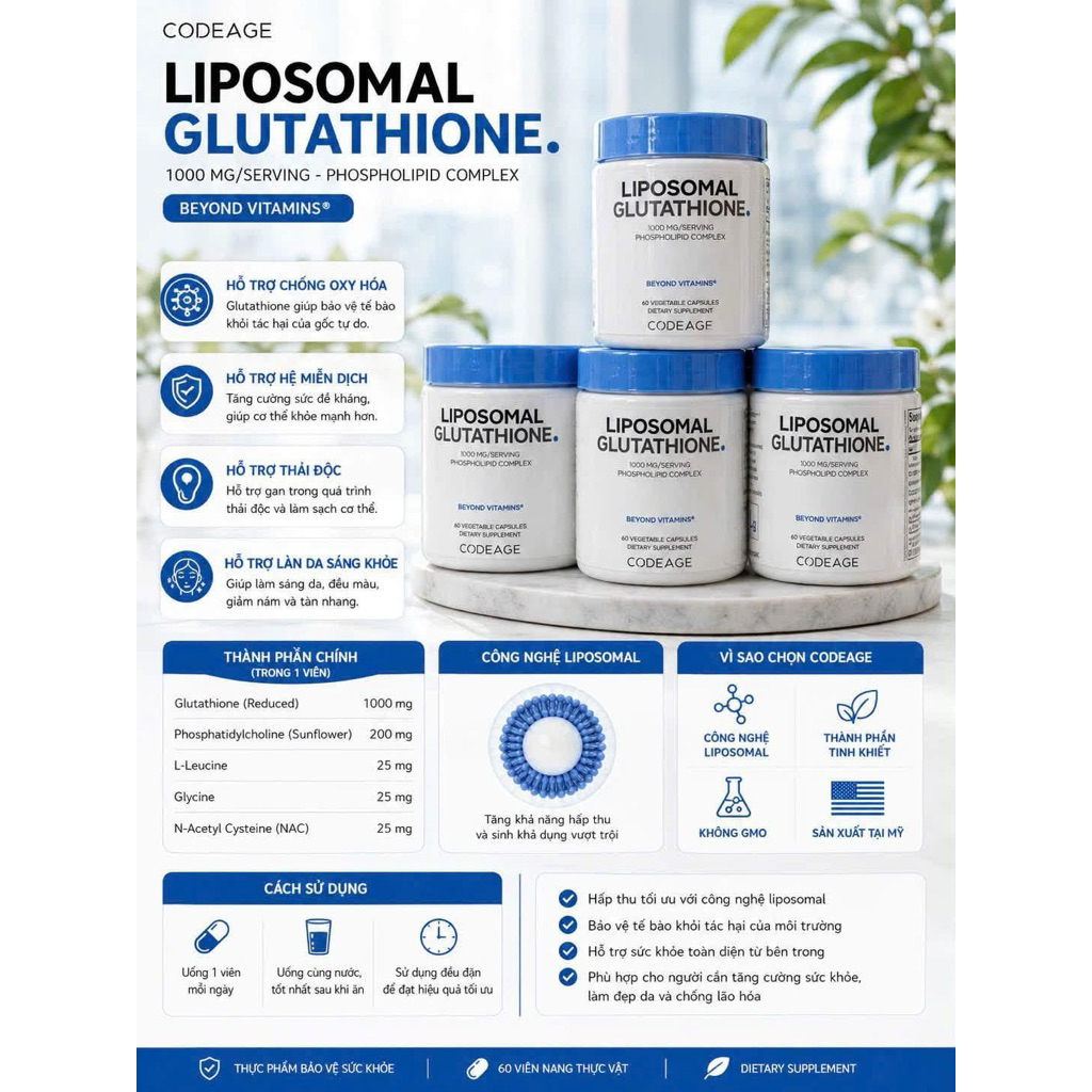 Liposomal Glutathione 1000mg