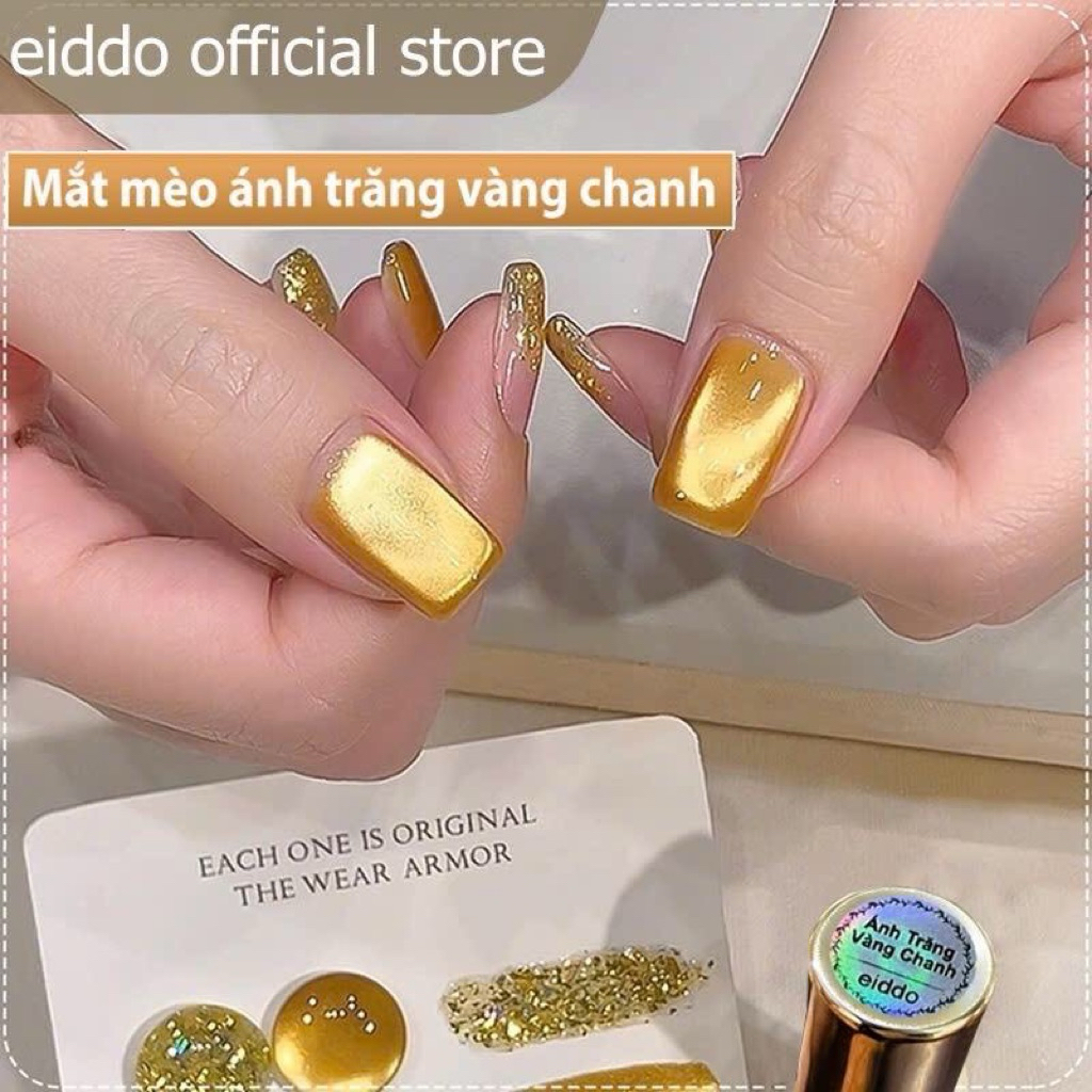 { Eiddo Nails } Mắt Mèo Ánh Trăng Vàng Chanh eiddo 12ml - Mắt mèo ánh trăng cực quang Tone màu vàng 